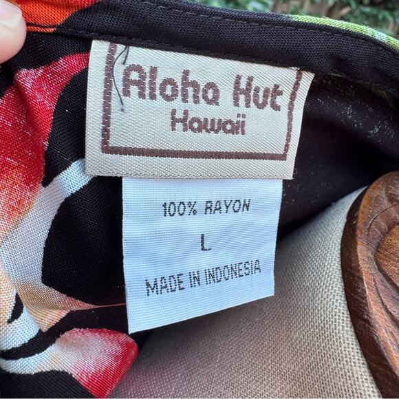 Aloha Hut Hawaii Tropical Print Top Women's Size Large - Picture 7 of 8